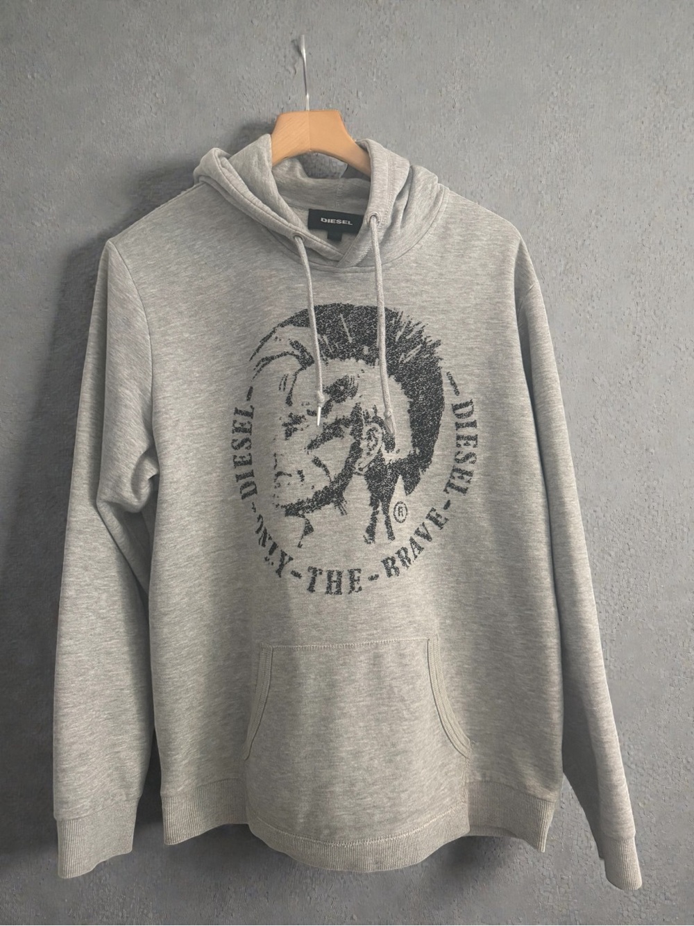 Diesel Light Gray Graphic Pullover Hoodie